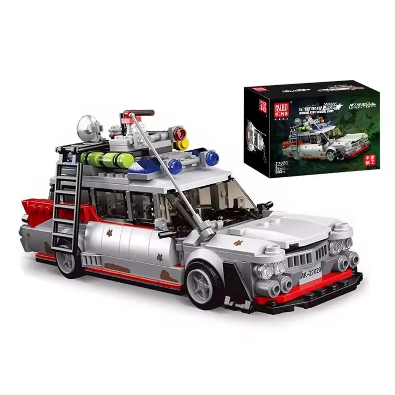 

MOULD KING 27020 10021S 636PCS Mini Ghost Bus Model ECTO-1 Technical Car Building Block Kit Creative Toy Gift