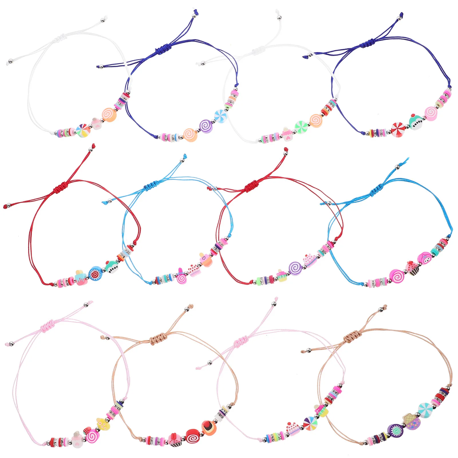 

12Pcs Colored Beaded Bracelet Comfortable Women's Wrist Jewelry Decorative Accessories for Women Beads Bracelet