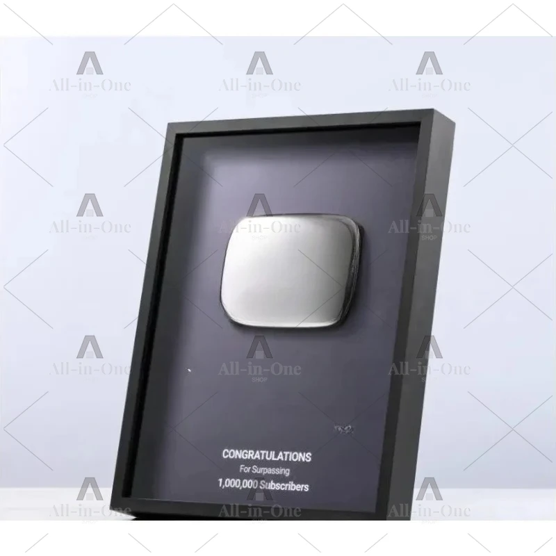 Gold Custom Logo Metal Plaque Medal Blank Wholesale Board for YouTube Bilibili Game Button Award Metal Crafts