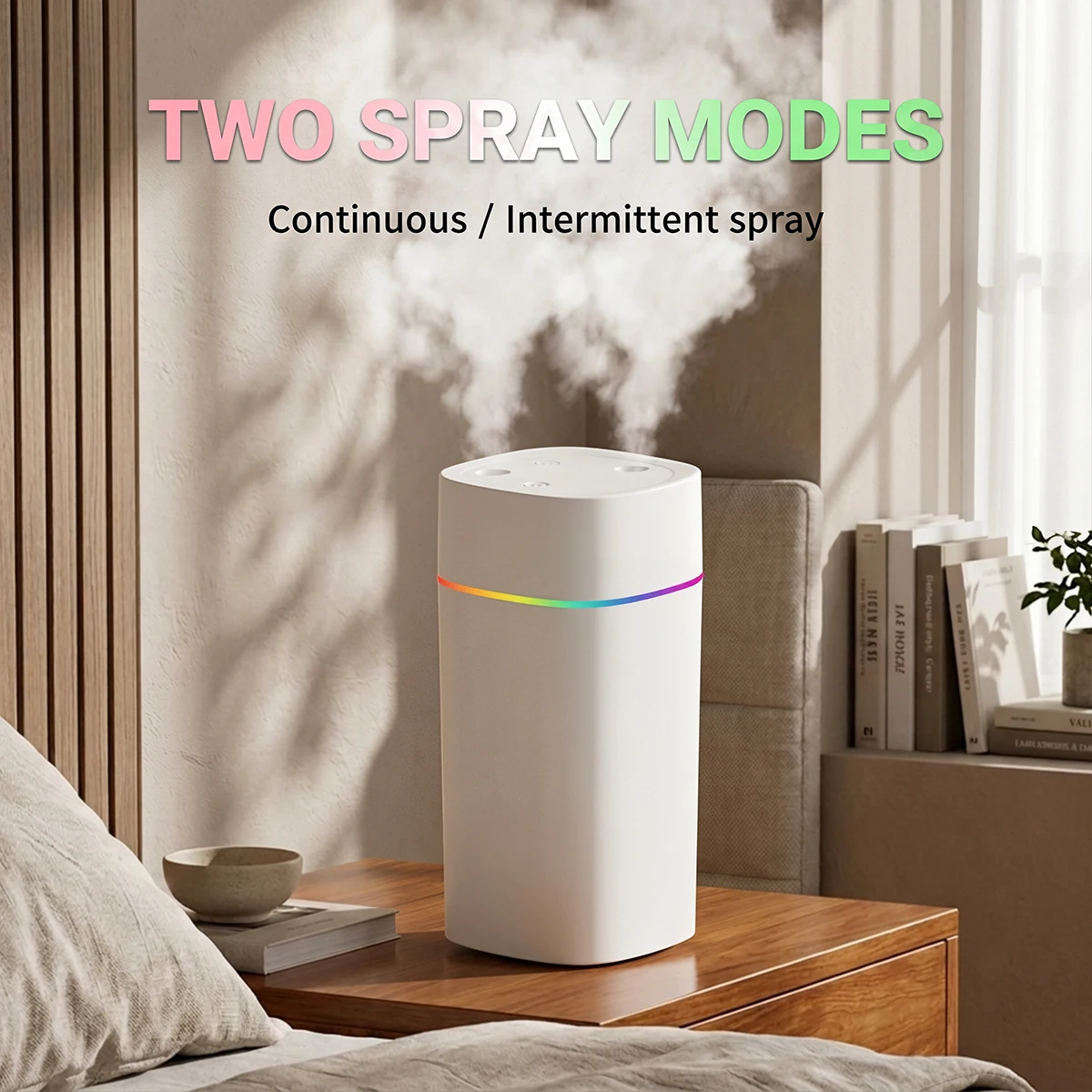 Portable USB Double Spray Port  Humidifier 600ml Aromatherapy Oil Diffuser Mute Atomizer for Home Car Air Humidifier Mist Maker