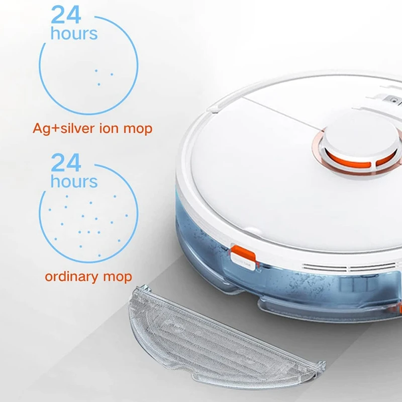 Roborockのクリーニングクロス,s7/s7maxv/s7plus掃除機用の4つのシルバーパッドのセット