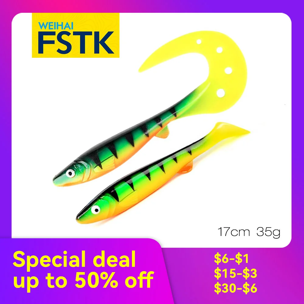 【Special Deal】FSTK 17cm/35g Fishing Soft Lures Lifelike Soft Artificial Lure Soft Baits Wobblers Fishing Tackle Tail