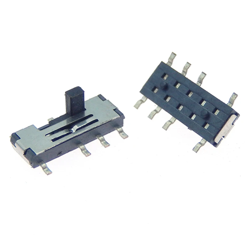 10pcs 3-Position 8 Pin 2P2T DPDT Vertical Miniature SMD SMT Slide Power Switch MST-23C02