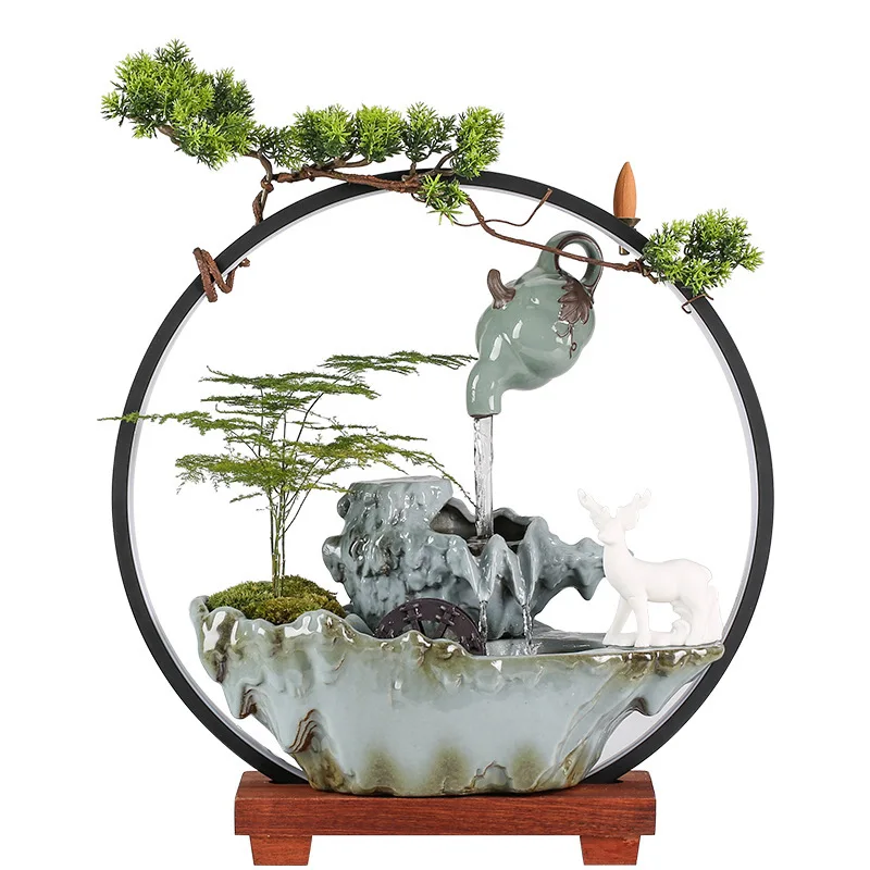 Flowing water lucky office ornament rockery fountain circulation home