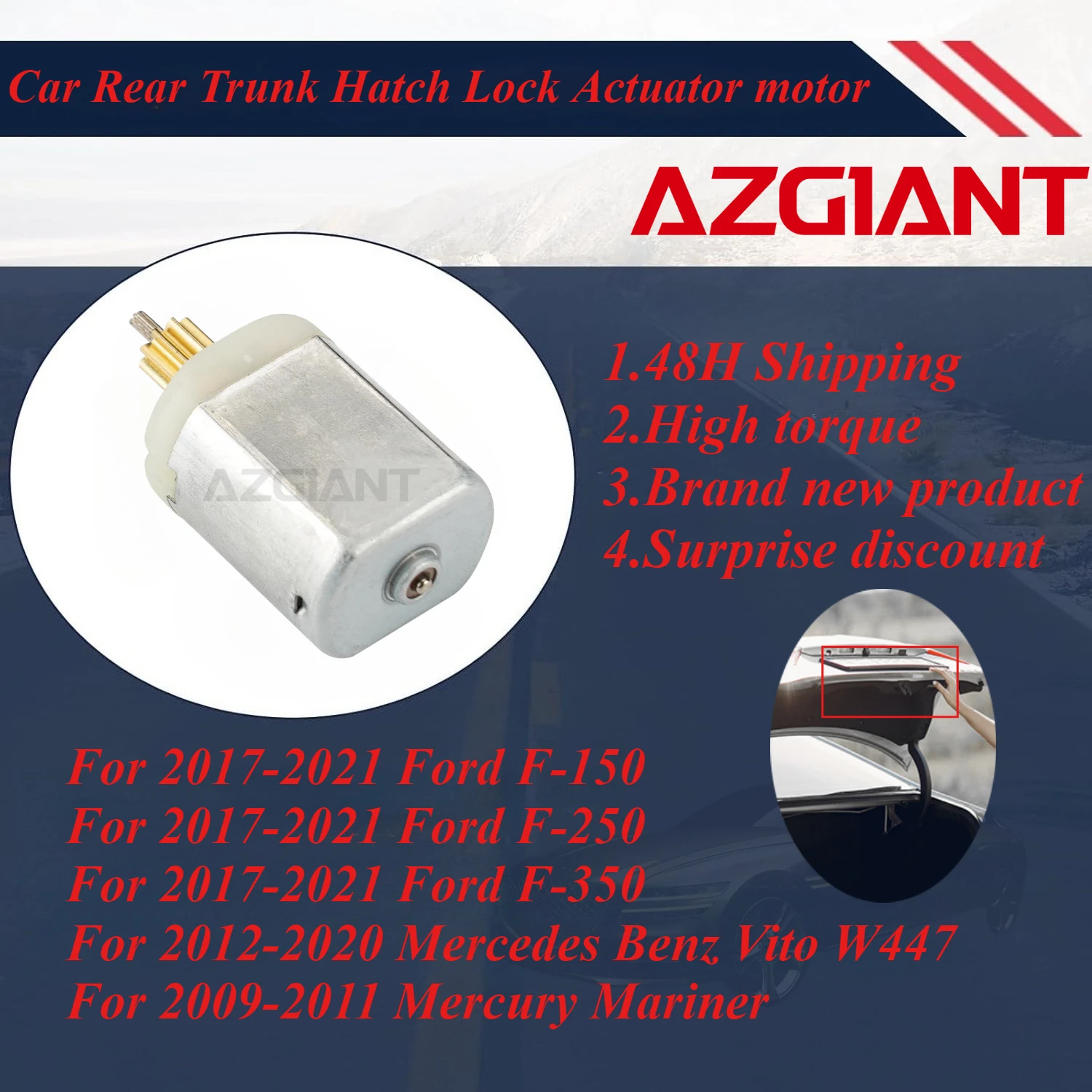 

AZGIANT Car Trunk Latch Lid Lock Release motor for 2017-2021 Ford F-350/2012-2020 Mercedes Benz Vito W447 High-quality parts OEM
