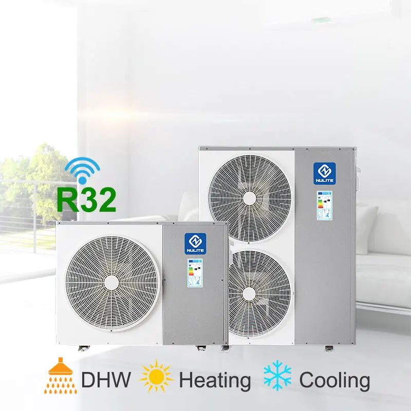 Nulite High COP ErP A+++ R32 410 WIFI 10KW 16KW 20KW DHW Heating Cooling Monoblock Air Source DC Inverter  to Water Heat Pump