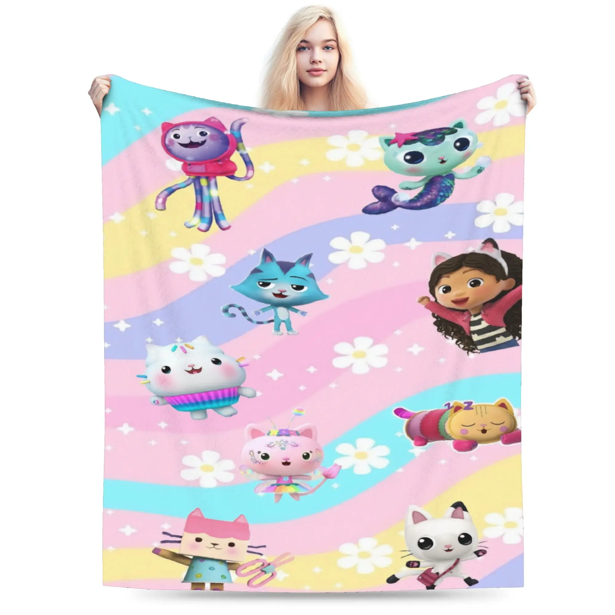 Gabbysed dollhouses Plush Blanket Girls Boys  Flannel Bedding Throws For Couch Chair Sofa Bed Super Warm Quality Bedspread Gift