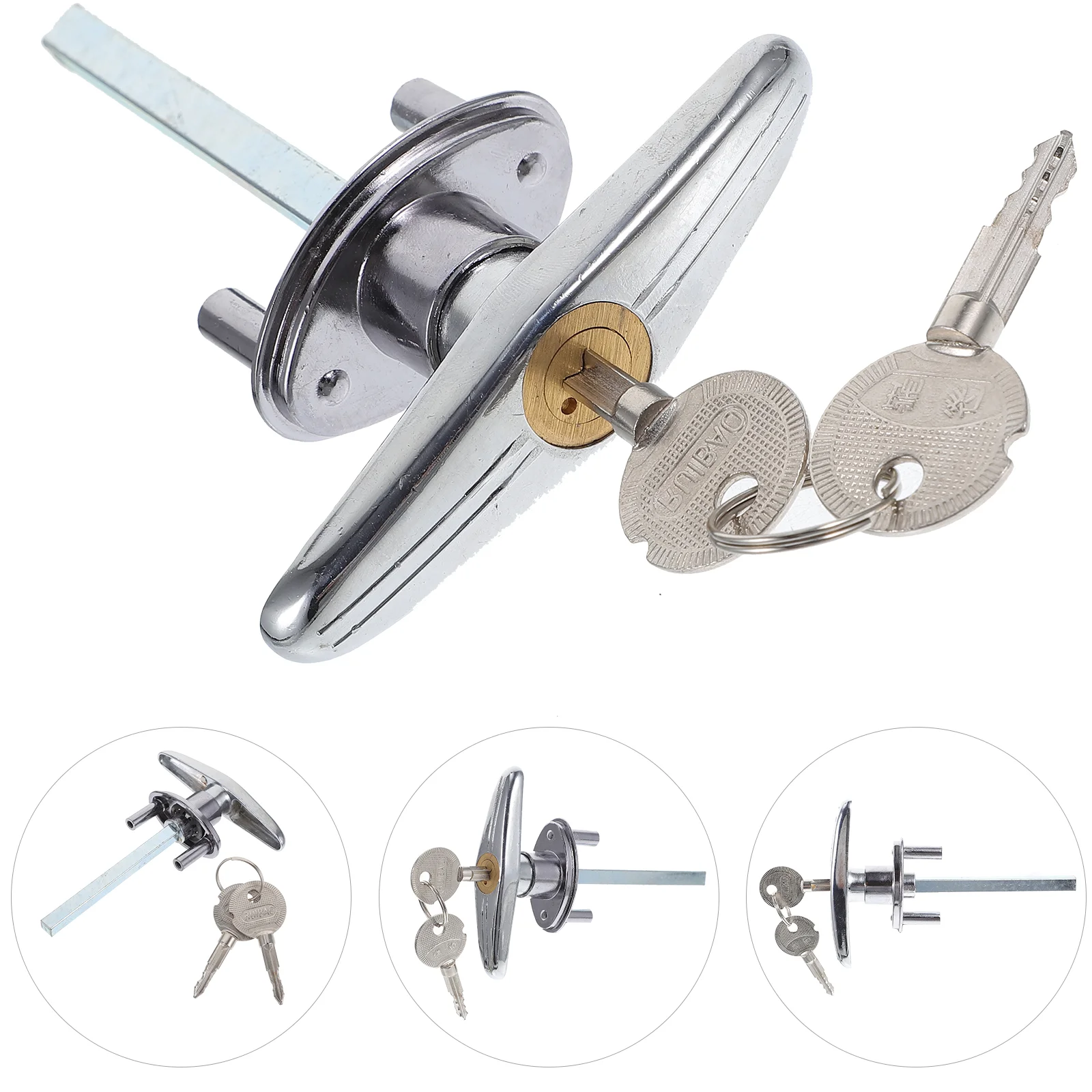 

Flap Door Lock Shed Hardware Universal Garage Handle T-Handle Kit Keyed Steel Wire