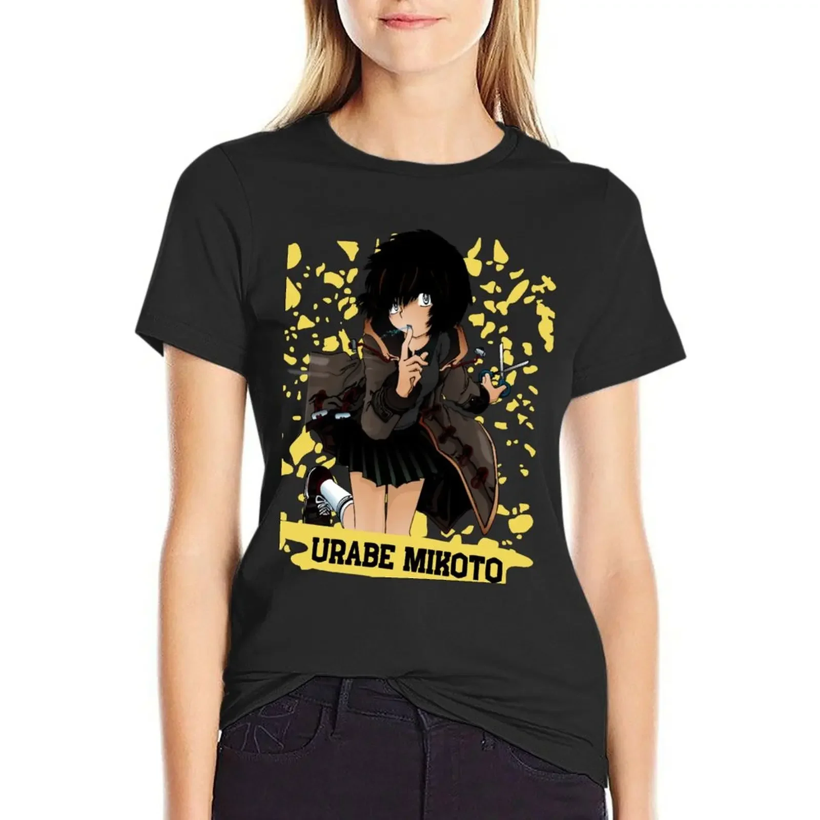 

Urabe Mikoto T-Shirt blacks anime clothes customs design your own Woman clothing