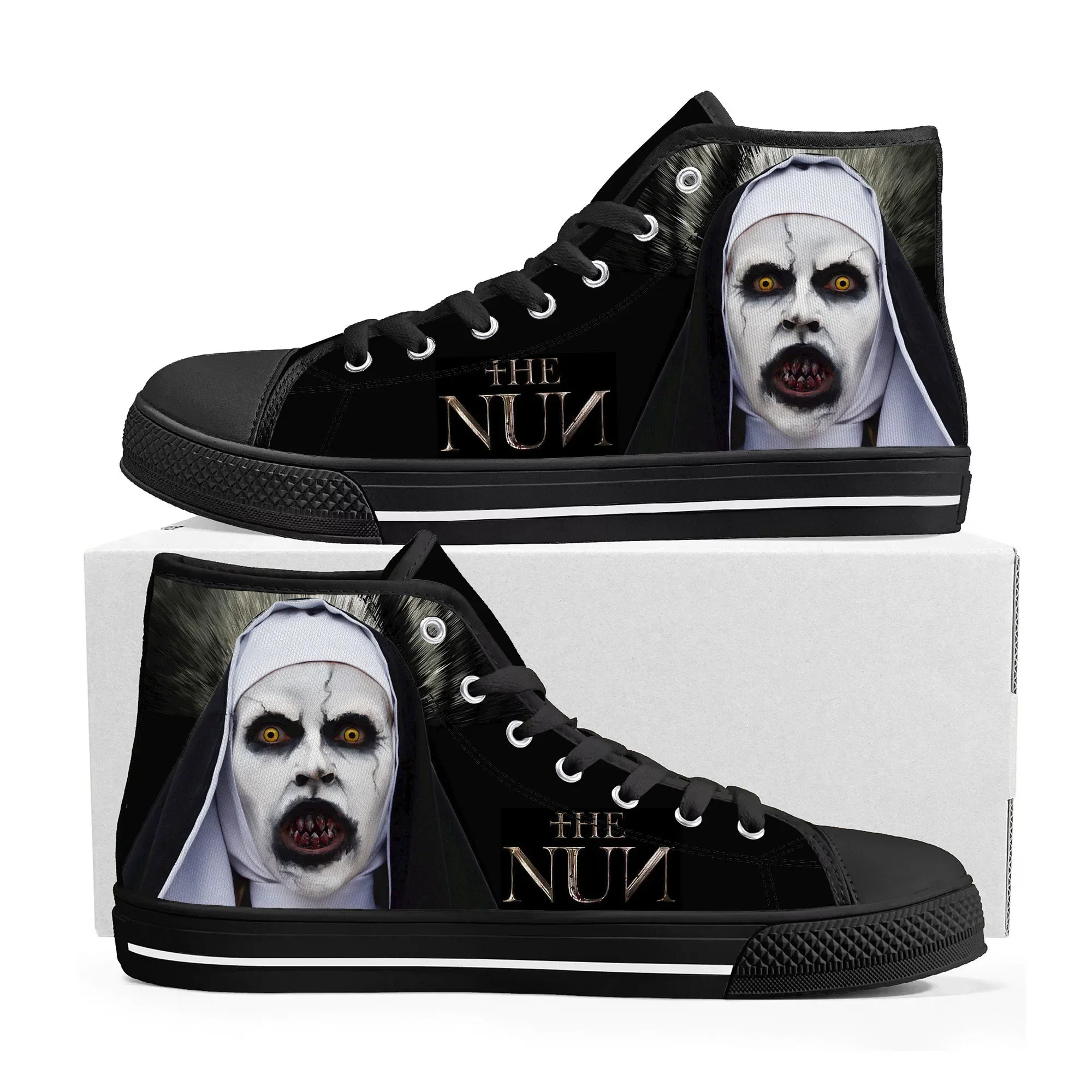 

Movie The Nun series High Top Sneakers Mens Womens Teenager Canvas High Quality Sneaker Casual Custom Made Shoes Customize Shoe