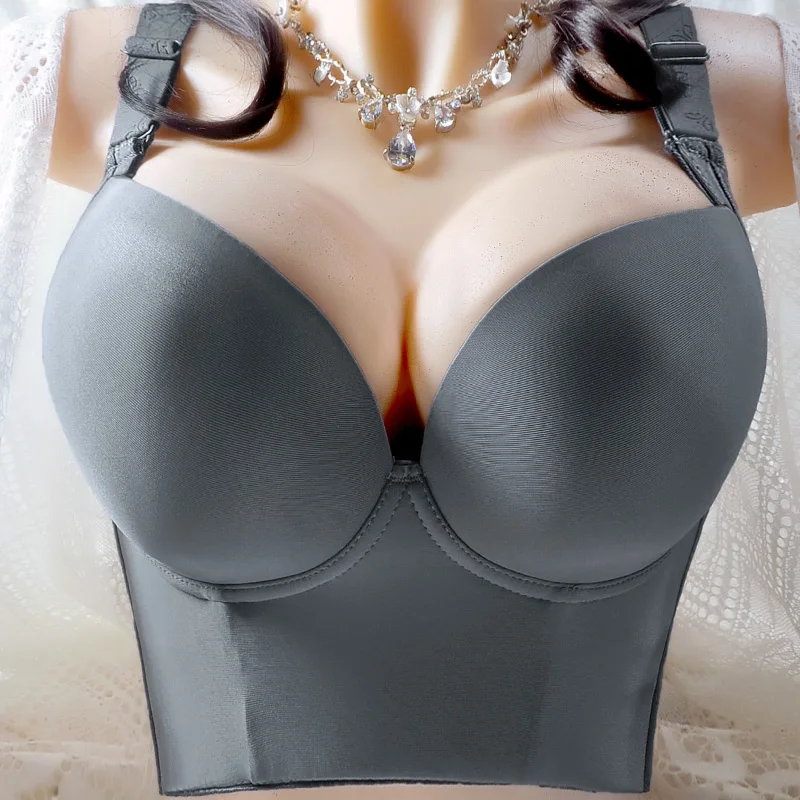 Women Plus Size Bra Deep Cup For Women Push Up Seamless Sexy Lingerie Hide Back Fat Anti-sagging Thin Cup Shaper Bra 34-50 Size