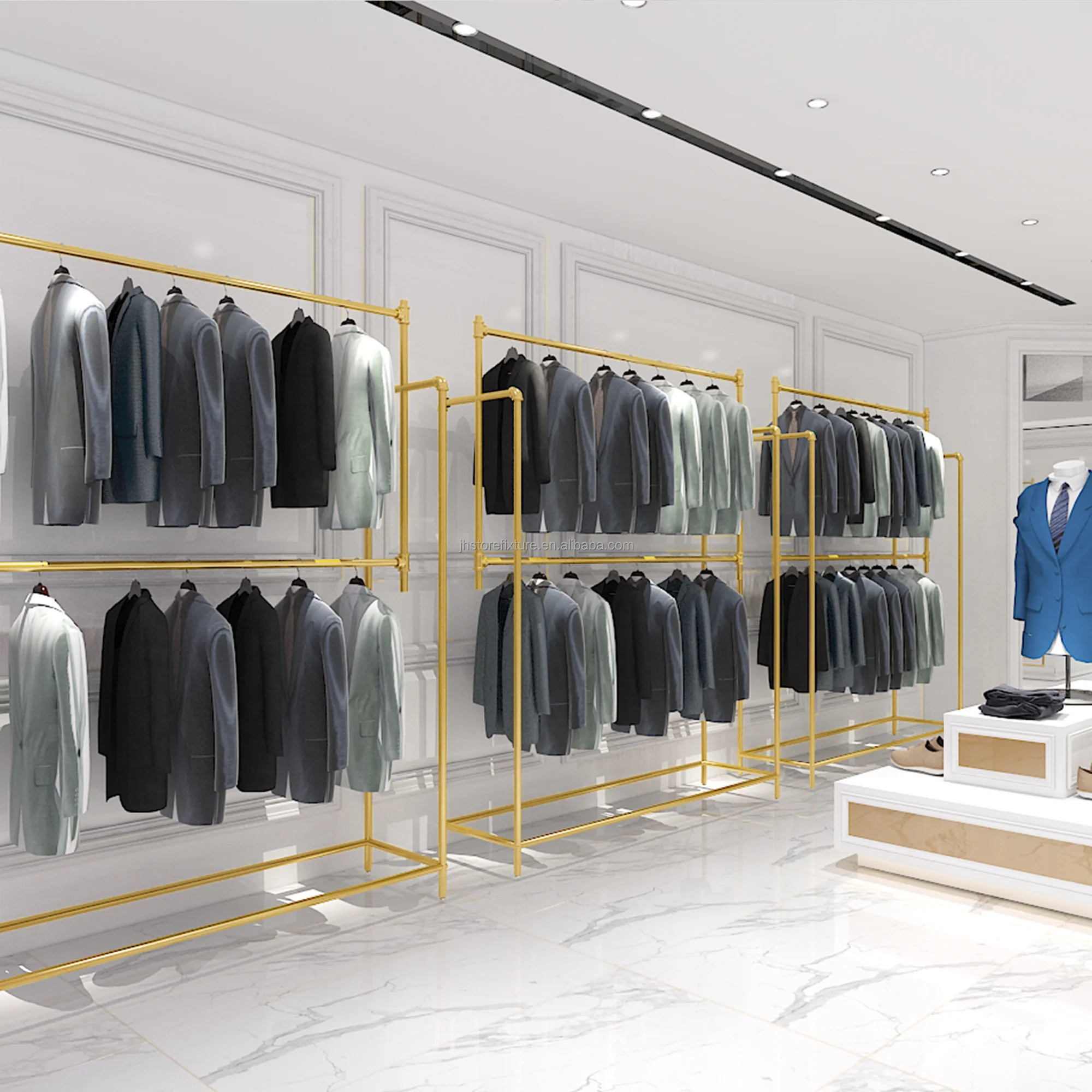 Metall-Präsentationsständer, doppelseitiger Kleiderbügel, Ständer, Kleiderständer für Bekleidungsgeschäfte, Herren