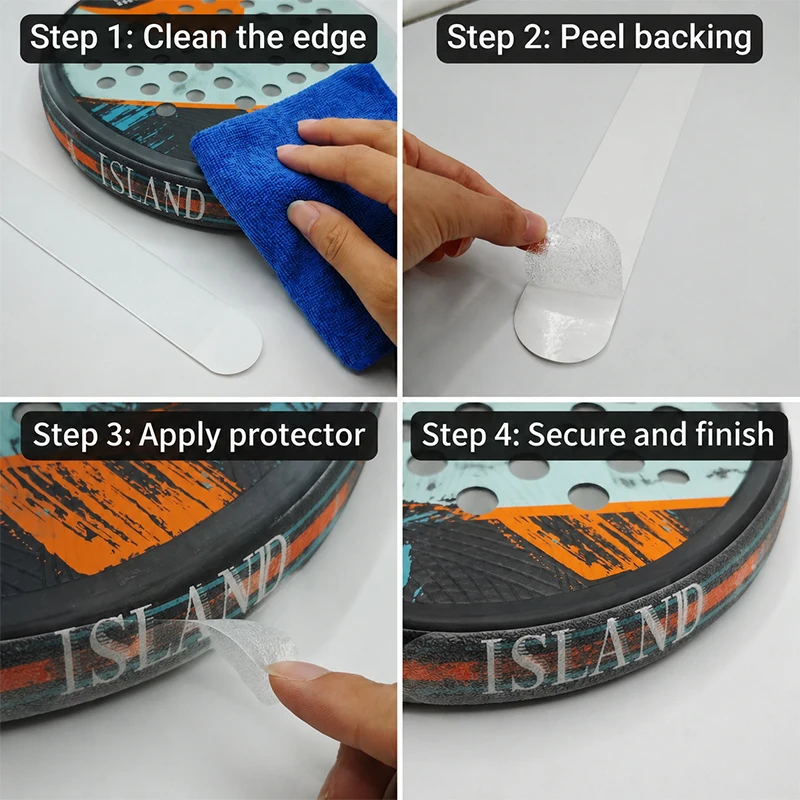 Padel Edge Protector Tape With Small Friction Granules Anti-scratch Self-Adhesive Invisible Sticker Preserve Original Racket view 4