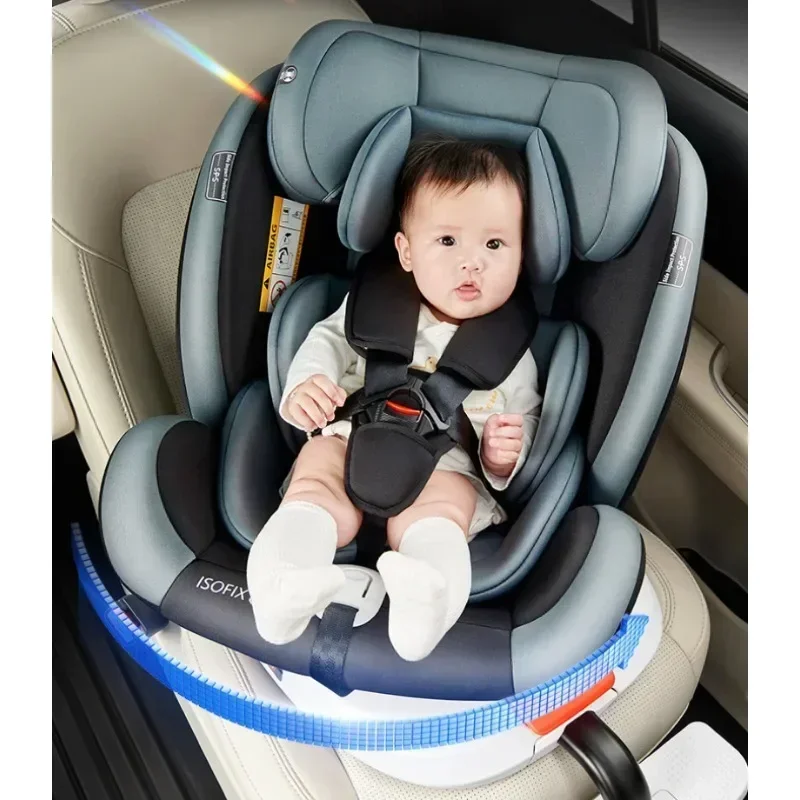 Seggiolino auto per bambini 360 °   Seggiolino di sicurezza per bambini per auto girevole Seggiolino per auto di sicurezza per bambini con interfaccia rigida ISOFIX rinforzata con supporto