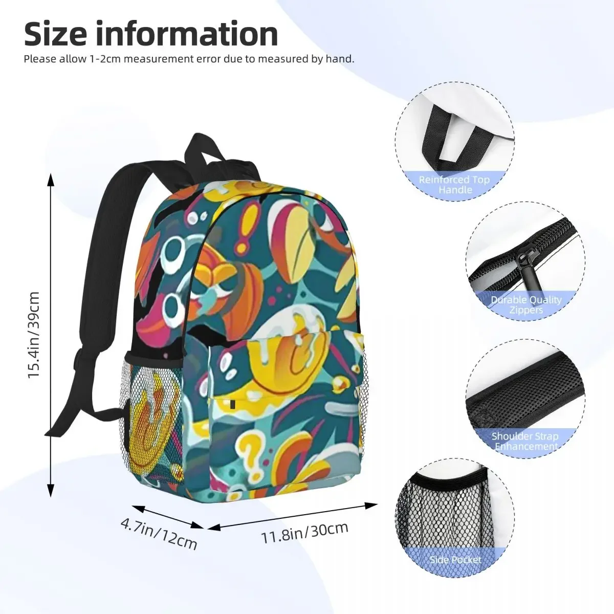 Bugsnax Backpacks Boys Girls Bookbag Fashion Students School Bags Laptop Rucksack Shoulder Bag Large Capacity