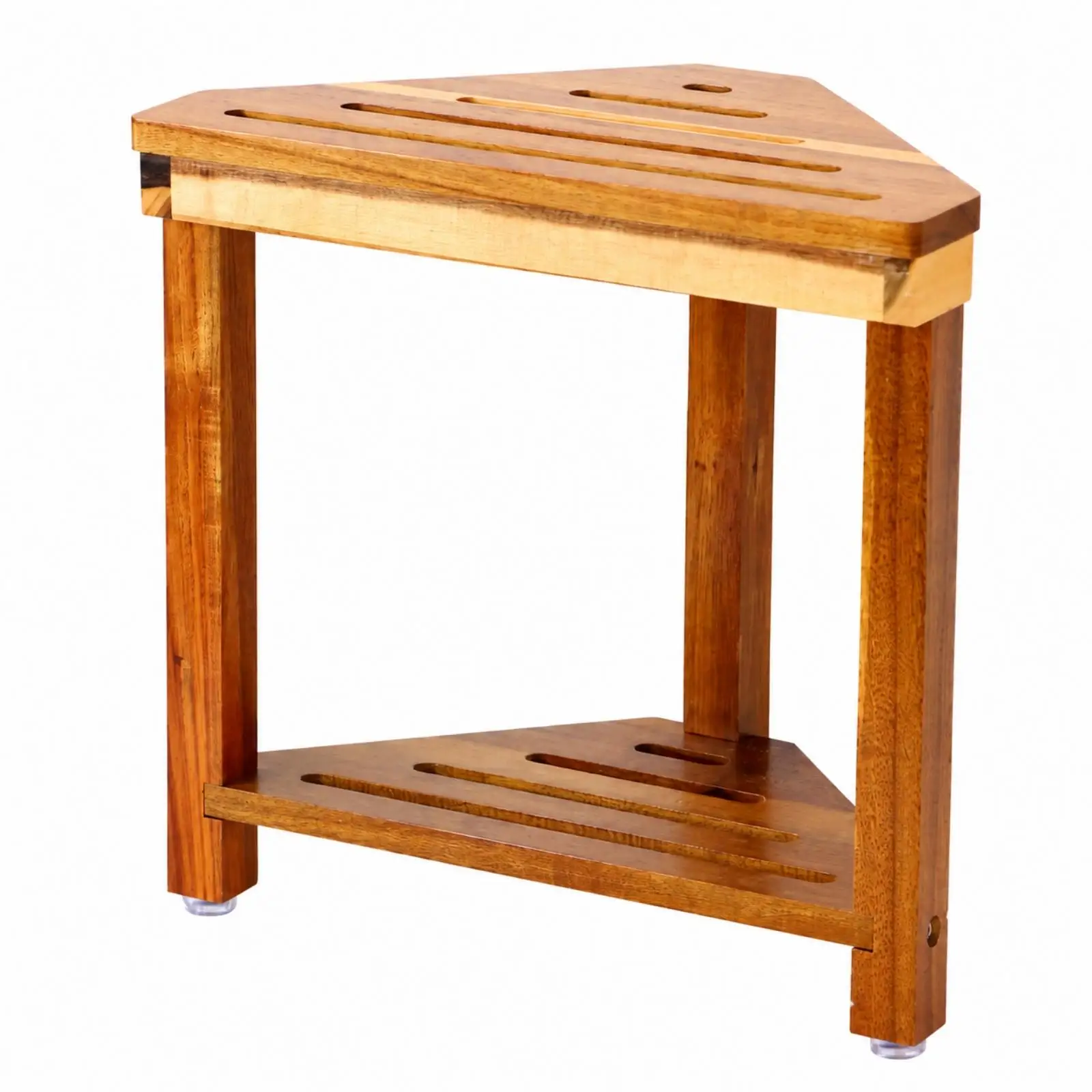 Freestanding Wooden Bathroom Stool Sturdy Wooden Shower Stool with Storage Shelf Bath Seat Long-Lasting Furniture Compact