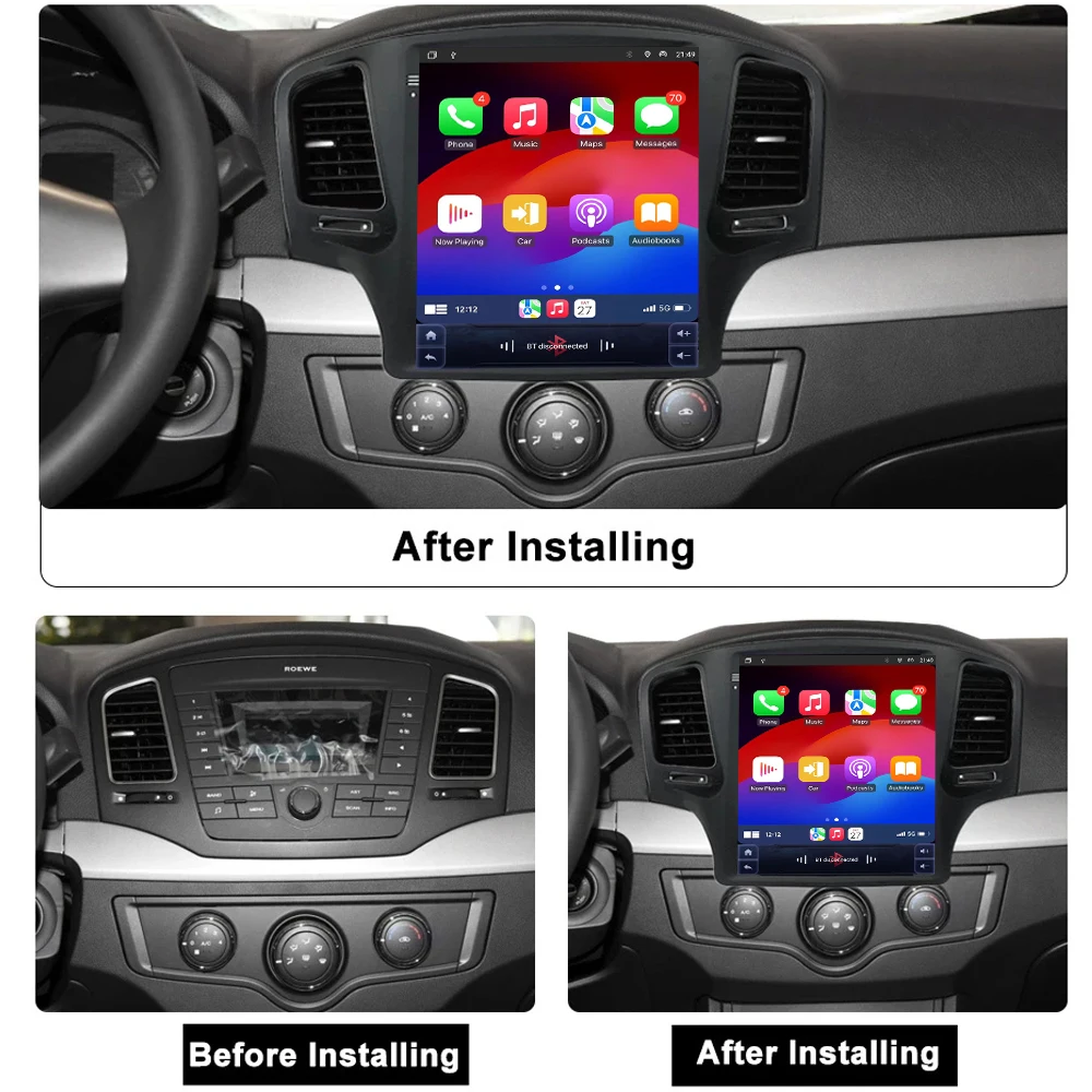 For Roewe MG 350 2010-2016 For Tesla Screen 9.7 inch Car Radio 5G WIFI BT Android 14 Navigation Multimedia Player Carplay QLED