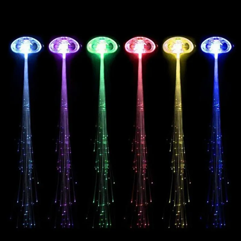 1-10PCS LED Glowing Hair Braid Neon Rope Light Glow in Dark for Halloween Xmas Decoration Party Favor Rave Accessory - view 6