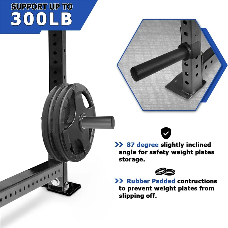 

B72A Weight Plate Holder For 2X2 Inch Power Rack ,Power Rack Attachment For Weight Plates ,Weight Storage Rack For Power Rack