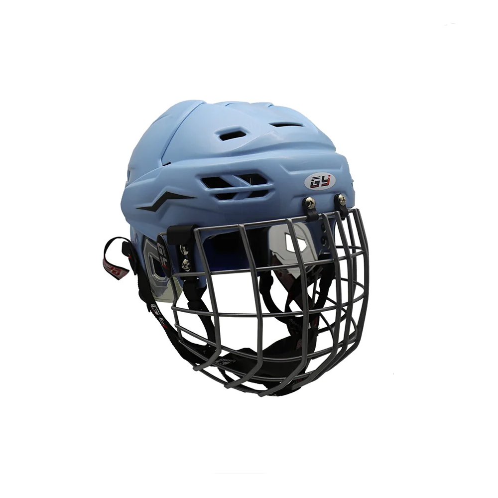 ใหม่โลโก้ที่กําหนดเองหมาป่าสไตล์ ICE Hockey หมวกกันน็อก Breathability System กรงเหล็ก ROCKET เด็กฮอกกี้อุปกรณ์