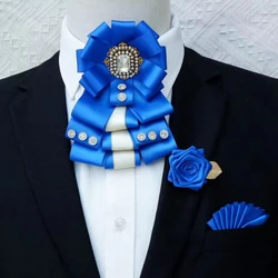 Conjunto de broche de gravata de casamento masculino e feminino, joia de cristal original, britânico, coreano, negócio, vestido formal, luxo