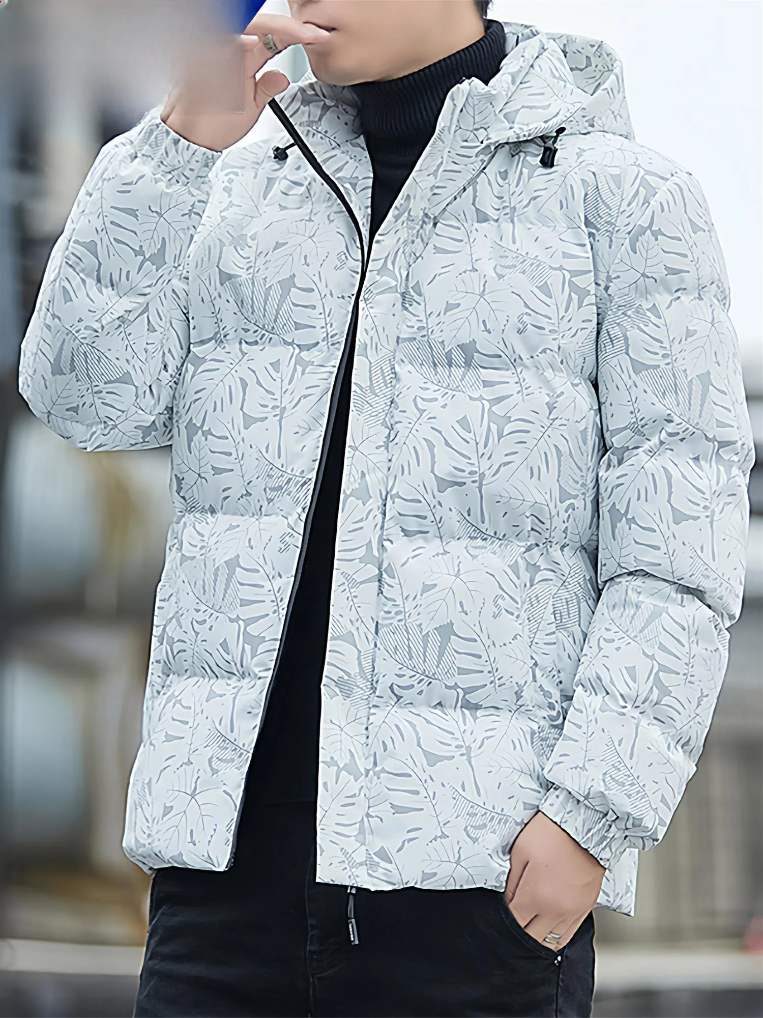 Cappotto invernale da uomo Jaet in cotone con cappuccio foderato in Fce, vestibilità ampia, vestibilità ampia, Faion Urban Sle, tomaia per giovani