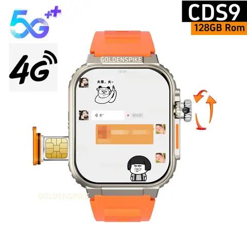 CDS9 Smartwatch S9 울트라 글로벌 버전 128GB 스토리지 4G Sim 카드 Play Store 앱 다운로드 1280Mah 배터리 Android 스마트 시계 Best5