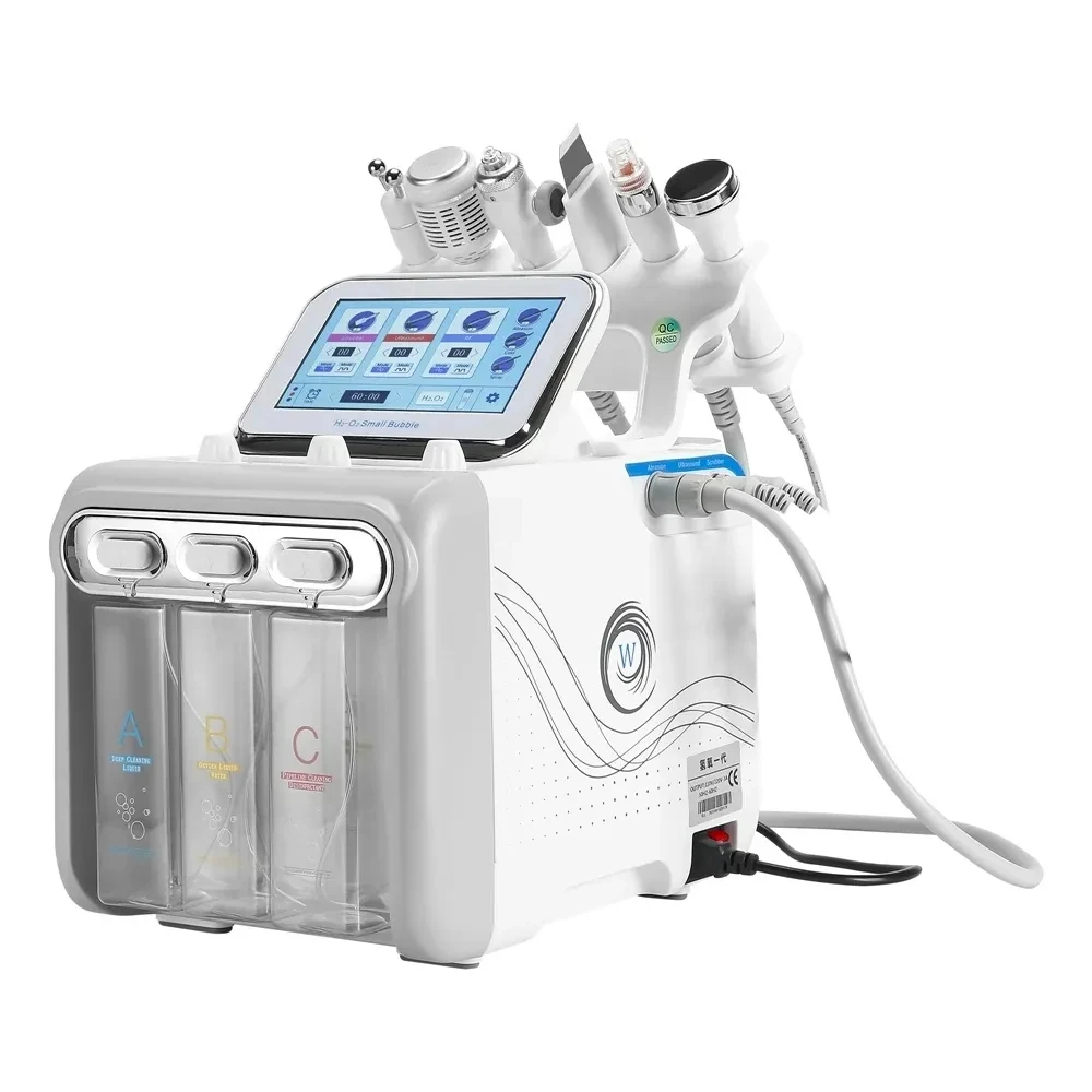 6 in1 H2-O2 HydroDermabrasion RF Bio-lifting Spa Facial Hydro Facial Microdermabrasion Machine Water Dermabrasion Beauty machine