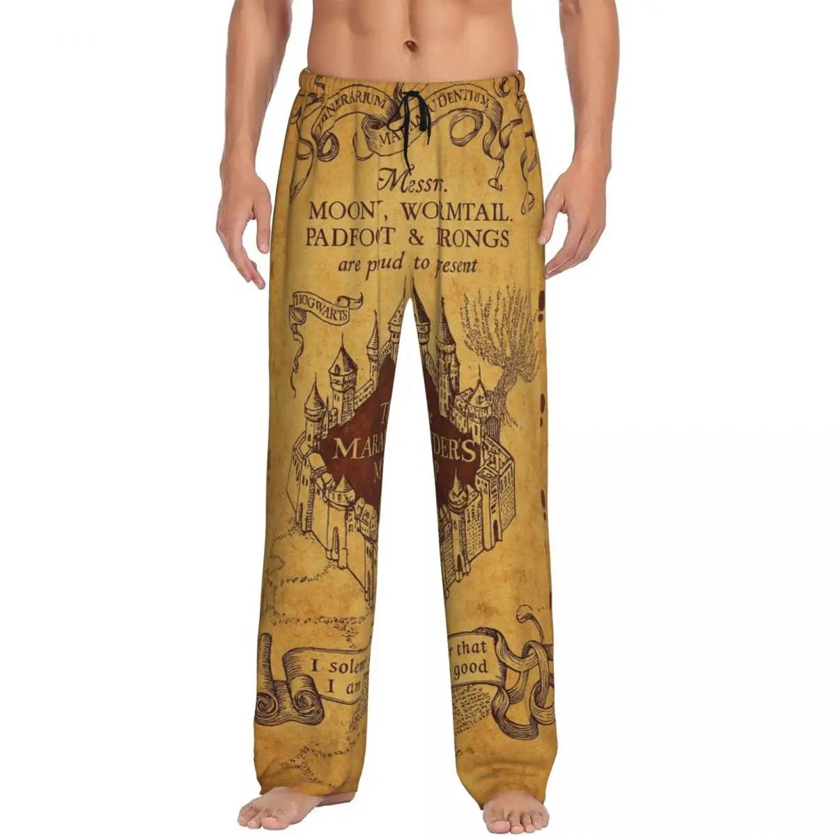 

Custom Harrys Magic Adventure Movies Potters Pajama Pants Sleepwear Men's Elastic Waistband Sleep Lounge Bottoms with Pockets