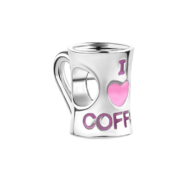 Copa de cóctel Original fina, dijes de taza de café, cuentas, taza mágica de té, colgante, compatible con pulsera de plata europea 925 Original, joyería