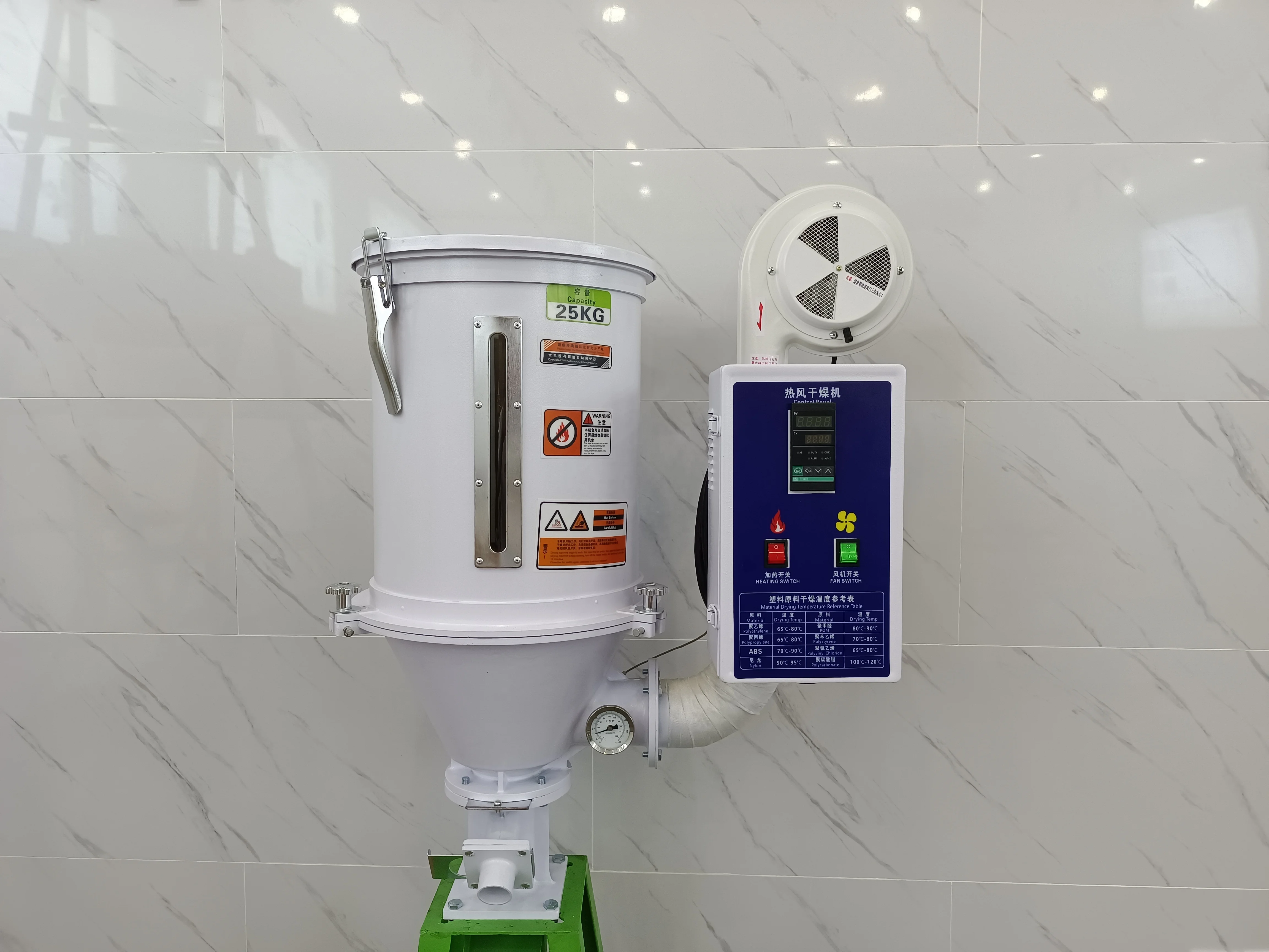 25~800 Kg Hot Air Drying Equipment Plastic Hopper Dryer for Plastic Resin Dryer