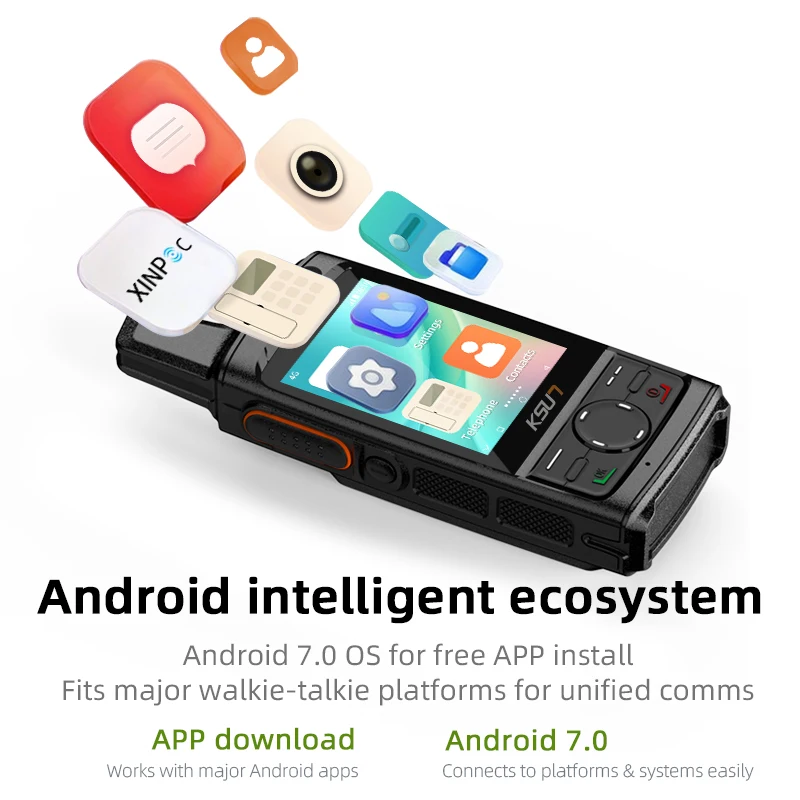 Smart Radio Support Zello Walkie Fleet Open Source Development Touch Screen Large Battery Dual Camera Intercom Device KSUN ZL68