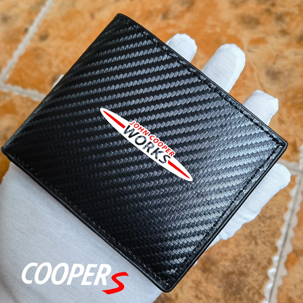 for mini coopers R56 R50 R51 R52 R53 R52 R55 R57 r58 r59 R60 car carbon fiber leather wallet Card package car accessories