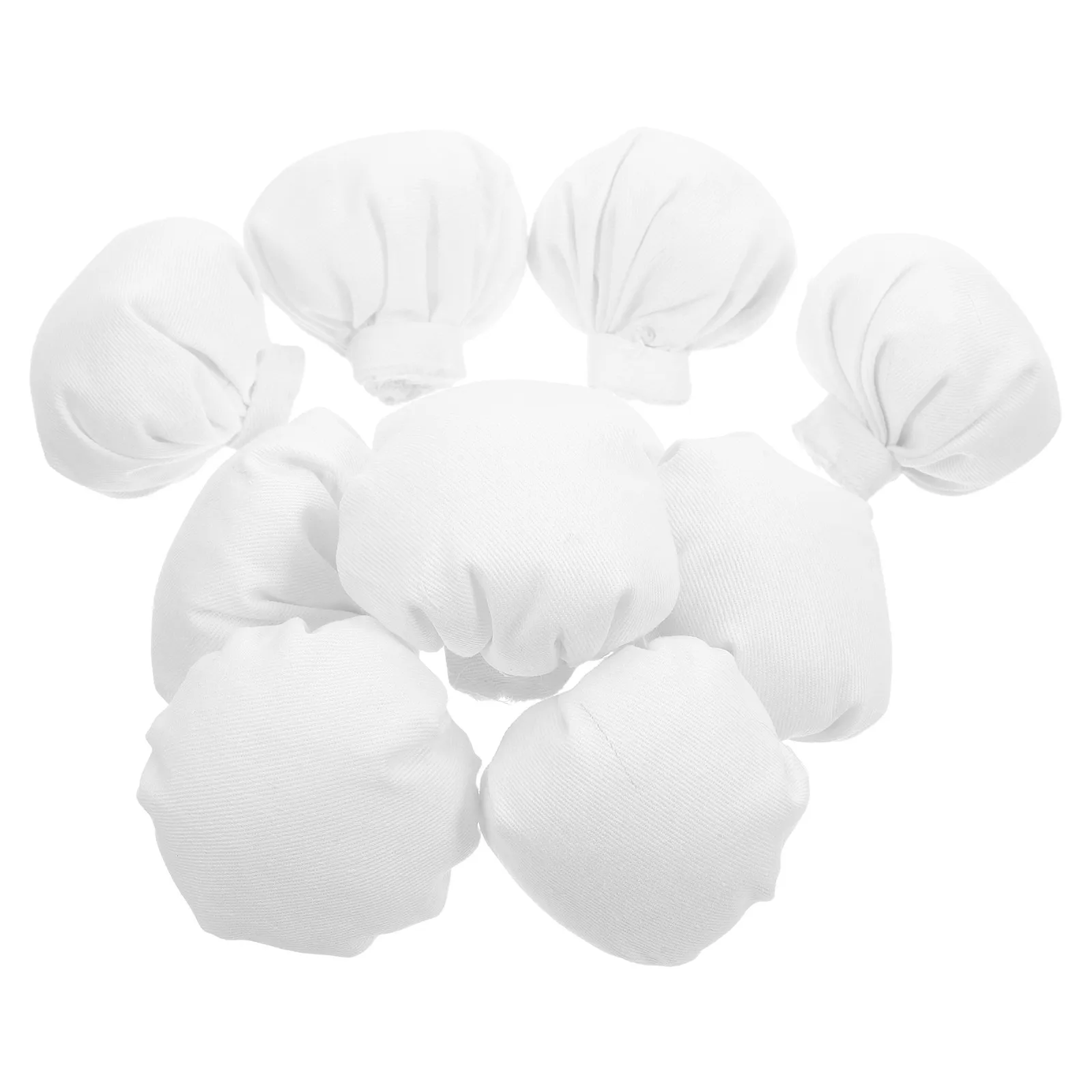 

10Pcs Hats White Soft Fabric Tiny Craft Hats Creative Dollhouse Accessories for Miniature Wine Bottle Decorations
