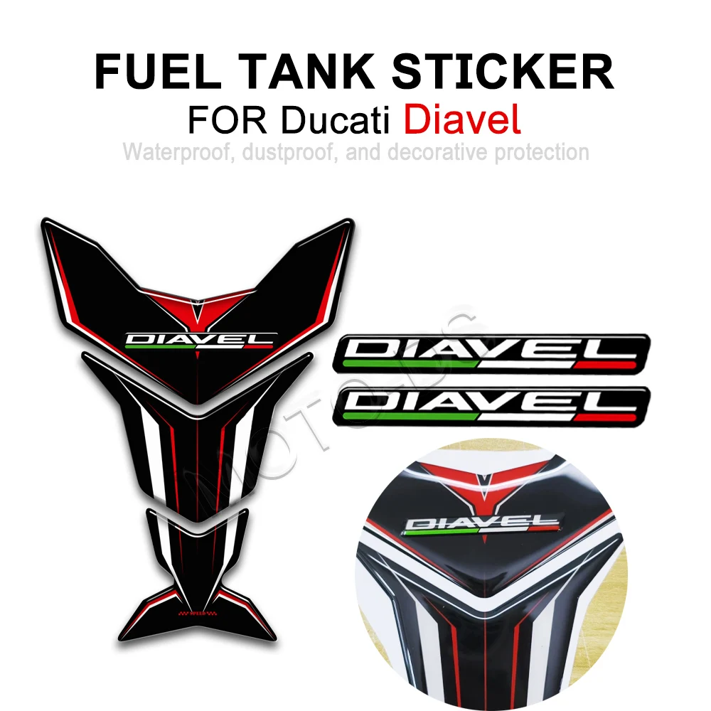 

For Ducati Diavel 1260S V2 V4 Motorcycle Tank Pad Gas Fuel Protection Decals Fairing Front Fender Stickers