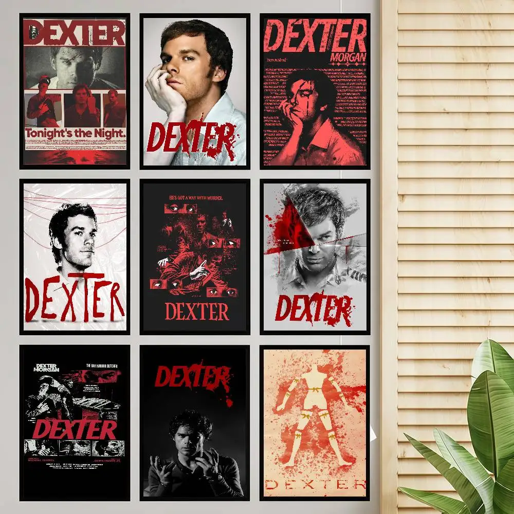 D-Dexter Michael C.Hall Classic TV Self-adhesive Art Poster Retro Kraft Paper Sticker DIY Room Bar Cafe Stickers Wall Painting