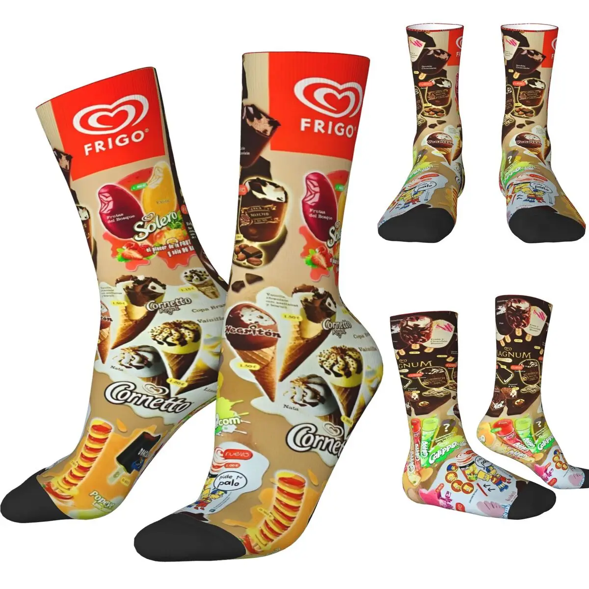 Men Women Summer Ice Cream Socks Stockings Design Trendy Socks Autumn Non-Slip Socks Couple Skateboard Warm Soft Socks