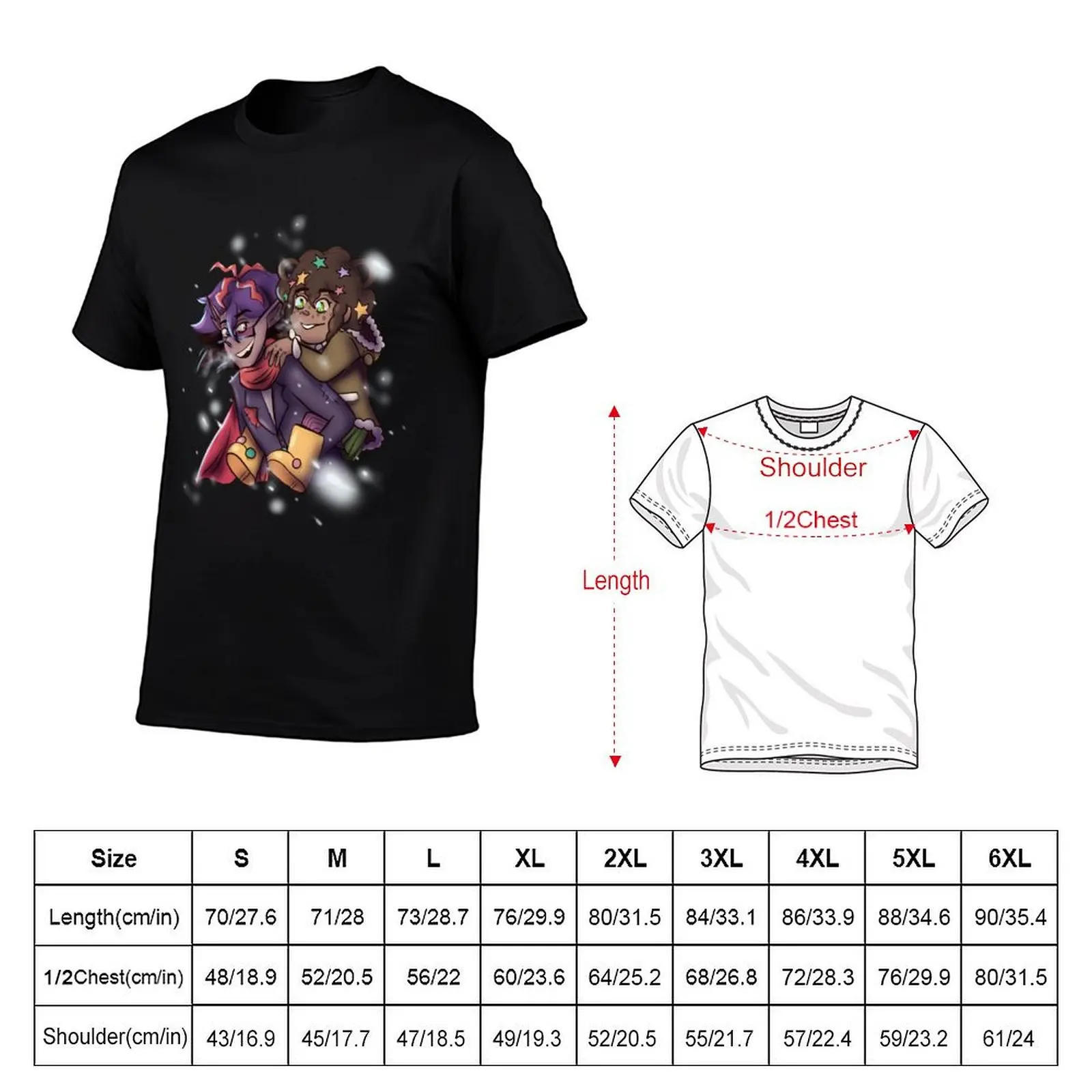 Snowy Piggyback Ride T-Shirt Casual Pattern Print Tee Shirt