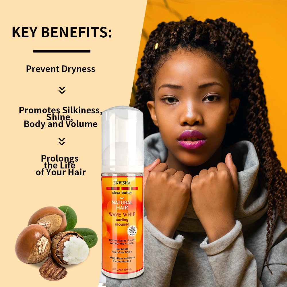 ENVISHA Curly Hair Bounce Haarpflege-Styling-Mousse, Curling Boost Cream, Styling-Schaum, feuchtigkeitsspendender Relaxer für Perücken, natürliches Elastin – Detail 3