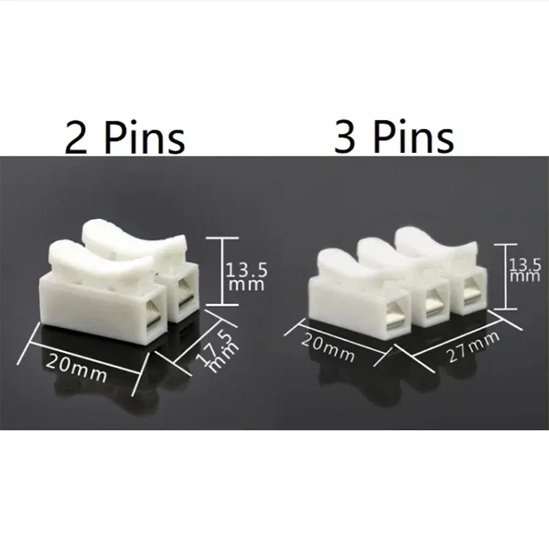 CH2/CH3 Fast Cable Connector High Pressure Resistant 2pin 3pin 10A 250V Quick White Push Wire Terminals Cable Lock