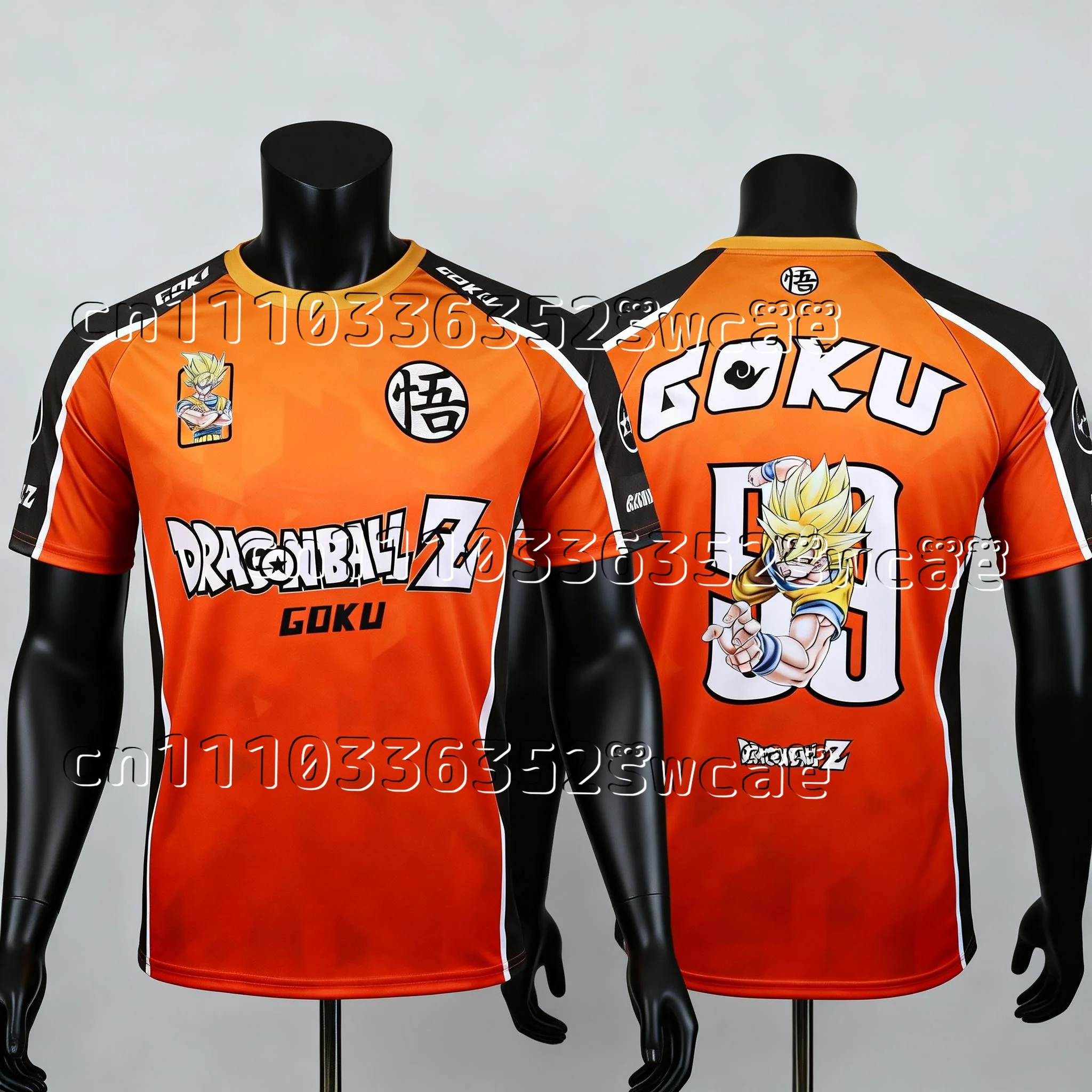 Bandai Anime Dragon Ball Wukong Beijita Theme Summer Oversized Shirt T-shirt Adult and Children's Sports T-shirt Family Matching