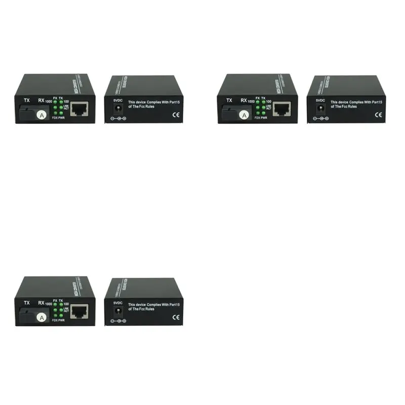 AA84 3Pair 10G SFP+ Fiber To RJ45 Media Converter RJ45 To SFP+ 10/100/1000M/2.5G/10G Ethernet Converter Transceiver EU Plug