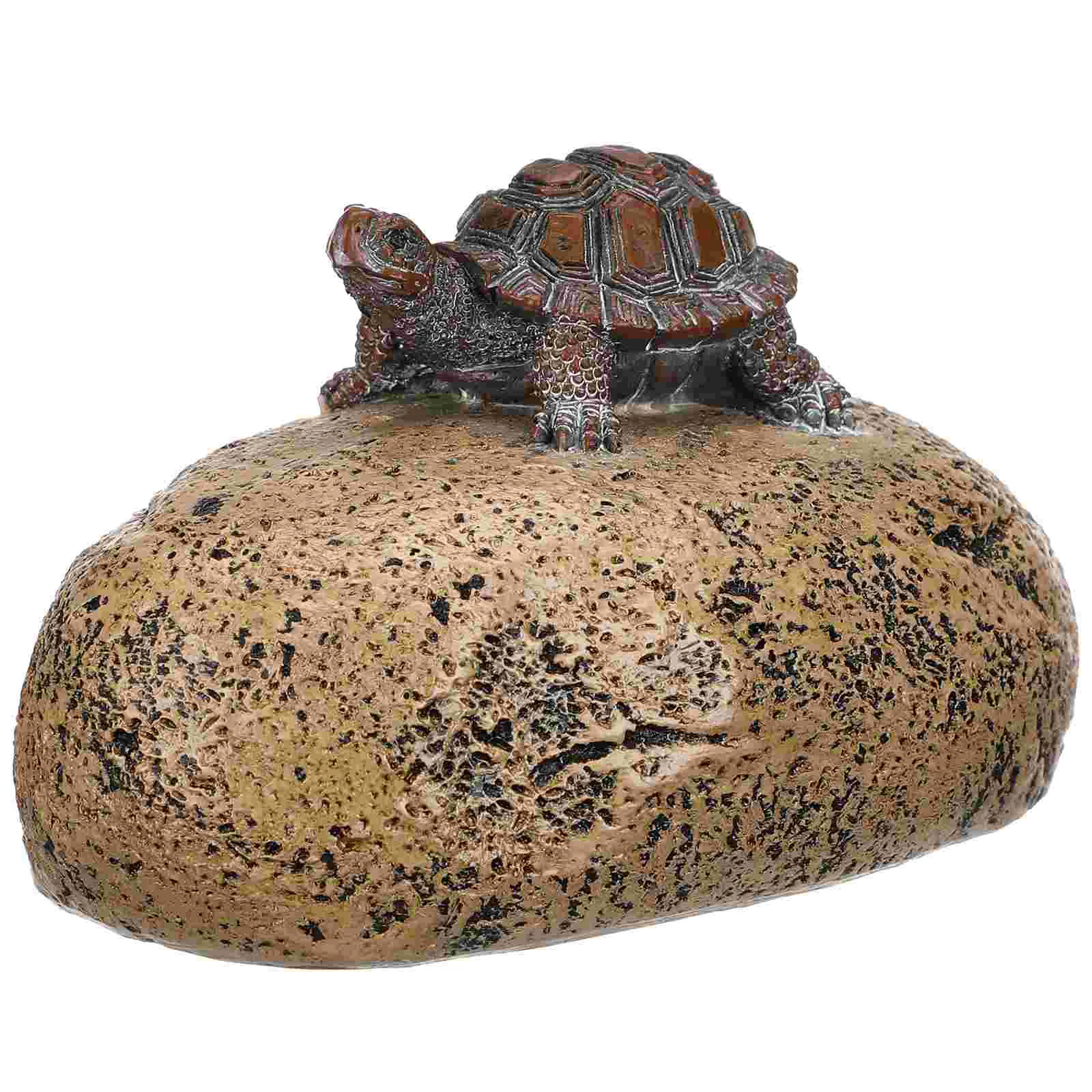 Resin Box 1 pcs Lifelike Rock Turtle Design Garden Statues Fake Stone Case Hide Key Rock Resin Turtle Statue Outdoor Key Hider