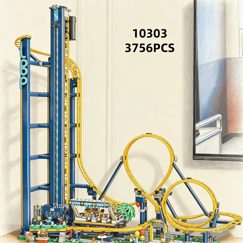 10303 Loop Roller Coaster Playground 3756Pcs Criativo Montar Bloco de Construção Presente Tijolo Crianças Brinquedo Educacional