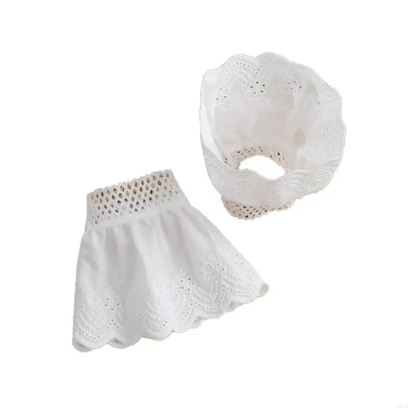 D0UD Fairy Wrist Cuffs Detachable Elegant Wristband Flared Organ Pleated Ruffled False Lace Cuffs Sweater Wristband