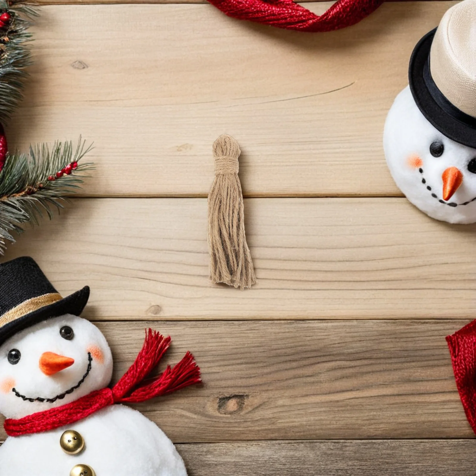 

30Pcs Jute Tassels DIY Wood Bead Garland Burlap Twine Christmas Rustic Decor Craft Supplies Burlap Twine Mini Tassels