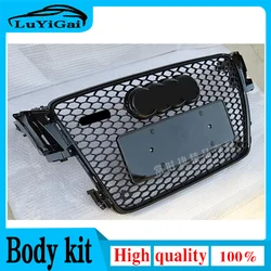 For RS5 Style Front Sport Hex Mesh Honeycomb Hood Grill Gloss Black for Audi A5/S5 B8 2008 2009 2010 2011 2012 2013 2014 2015
