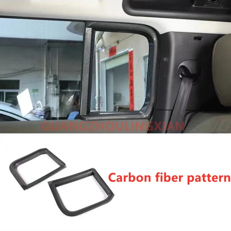 

For Land Rover Defender 110 2020-2023 ABS Carbon Fiber Interior Window Rear Window C-pillar Decorative Sticker Car Accessories