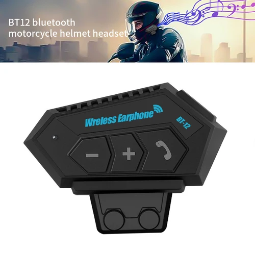 BT12 casco motocicleta auriculares Bluetooth impermeable Moto auriculares estéreo llamada con manos libres reducción de ruido 500mAh capacidad de la batería
