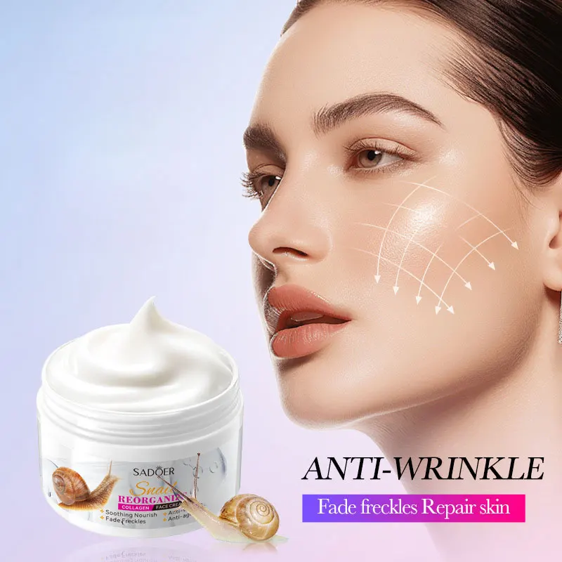 SADOER Snail Collagen Face Cream Firming Moisturizing Brightening Hydrating Facial Masks Beauty Face Skin Care Products